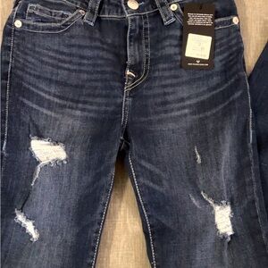 Distressed Blue Jeans